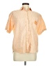 Bill Blass 100% Cotton Stripes Orange Short Sleeve Button-Down Shirt Size M - photo 1