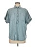 Chaps 100% Lyocell Blue Short Sleeve Button-Down Shirt Size M - photo 1