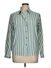 Koret 100% Polyester Stripes Teal Long Sleeve Blouse Size 14 - photo 1
