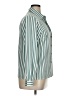 Koret 100% Polyester Stripes Teal Long Sleeve Blouse Size 14 - photo 4