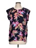 Black Rainn 100% Polyester Black Short Sleeve Blouse Size L - photo 1