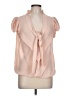 Max Studio 100% Polyester Pink Short Sleeve Blouse Size L (petite) - photo 1