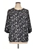 Not Your Daughter's Jeans 100% Polyester Chevron-herringbone Black 3/4 Sleeve Blouse Size 0X - photo 1