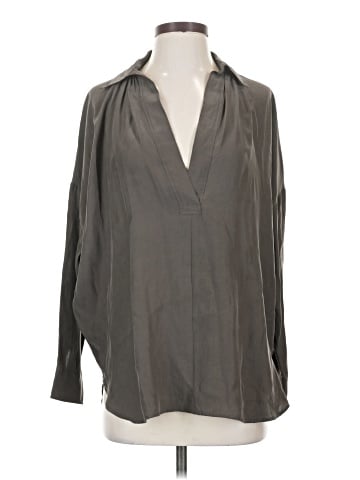 Vince. Long Sleeve Silk Top (view 1)