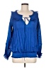 Diane von Furstenberg 100% Polyester Blue Long Sleeve Blouse Size 8 - photo 1