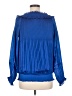 Diane von Furstenberg 100% Polyester Blue Long Sleeve Blouse Size 8 - photo 2