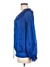 Diane von Furstenberg 100% Polyester Blue Long Sleeve Blouse Size 8 - photo 5