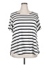89th & Madison Stripes White Short Sleeve Top Size 3X - photo 1