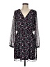 Express 100% Polyester Floral Black Casual Dress Size M - photo 1