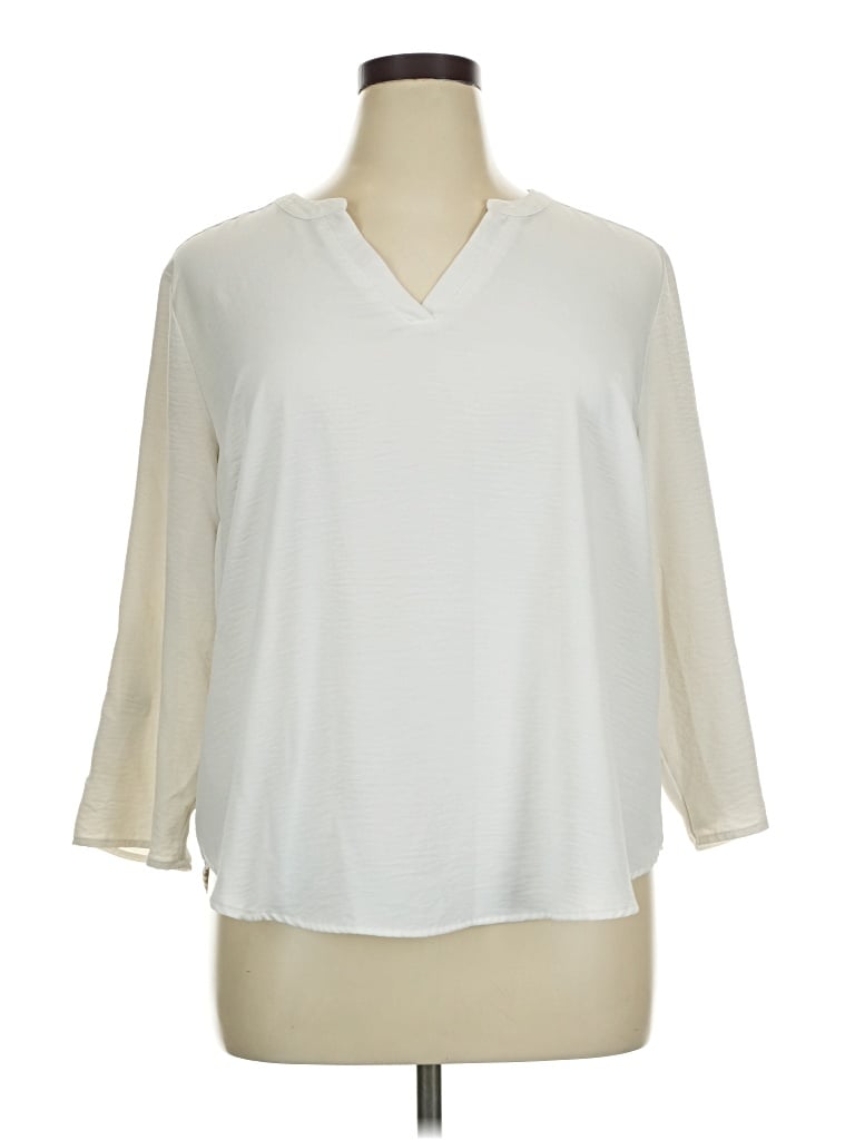 Pre-owned Maurices 3/4 Sleeve T-shirt In White