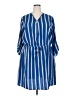 rue21 100% Polyester Stripes Blue Casual Dress Size 3X - photo 1