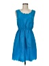 Buttons 100% Polyester Solid Blue Casual Dress Size M - photo 1
