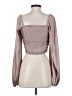Blush 100% Polyester Gray Long Sleeve Blouse Size S - photo 2