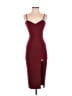 Unbranded 100% Polyester Solid Burgundy Cocktail Dress Size P (estimated, petite) - photo 1