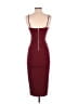 Unbranded 100% Polyester Solid Burgundy Cocktail Dress Size P (estimated, petite) - photo 2