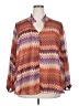 Cato Chevron-herringbone Purple Long Sleeve Blouse Size 22/24w - photo 1