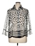 Nicola 100% Polyester Animal Print Silver 3/4 Sleeve Blouse Size XL - photo 1