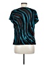 Donna Toran Animal Print Marled Zebra Print Teal Short Sleeve Top Size M - photo 2