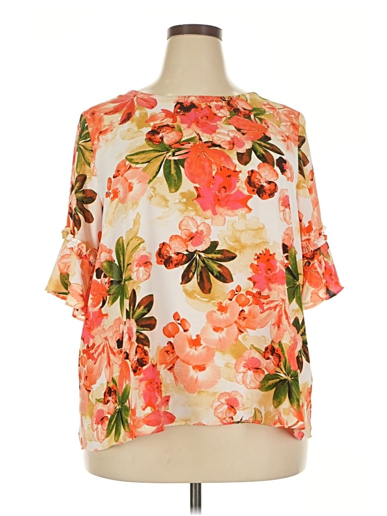 Pre-owned C Established 1946 3/4 Sleeve Blouse In Orange