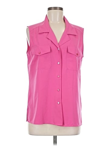 Notations Sleeveless Button-Down Shirt (view 1)