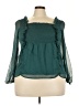 Time and Tru 100% Polyester Teal Long Sleeve Blouse Size 22 - photo 1