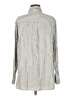 Max Studio Stripes Silver Long Sleeve Button-Down Shirt Size M - photo 2