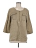 Ellen Tracy 100% Linen Tan 3/4 Sleeve Button-Down Shirt Size M - photo 1