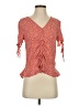 H&M 100% Viscose Red Short Sleeve Blouse Size 2 - photo 1