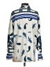 Express Paisley Blue Long Sleeve Blouse Size XS - photo 2
