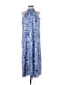 Ann Taylor 100% Polyester Print Blue Casual Dress Size S (petite) - photo 1