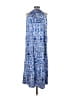 Ann Taylor 100% Polyester Print Blue Casual Dress Size S (petite) - photo 2