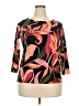 Chico's Floral Tropical Black 3/4 Sleeve Blouse Size XXL (estimated) - photo 1