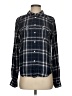Paige 100% Rayon Plaid Black Long Sleeve Button-Down Shirt Size S - photo 1