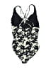 Unbranded Print Black One Piece Swimsuit Size S (estimated) - photo 2