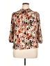 Le Lis 100% Polyester Floral Brown 3/4 Sleeve Blouse Size L - photo 1