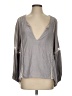 Sancia 100% Linen Gray 3/4 Sleeve Blouse Size S - photo 1