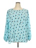 Kiyonna Blue Long Sleeve Blouse Size 22 - 24 Plus - photo 1