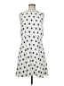 Ann Taylor 100% Polyester Polka Dots White Casual Dress Size 8 - photo 1