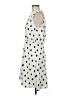 Ann Taylor 100% Polyester Polka Dots White Casual Dress Size 8 - photo 5