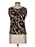 Plisse 100% Polyester Brown Sleeveless Blouse Size L - photo 1