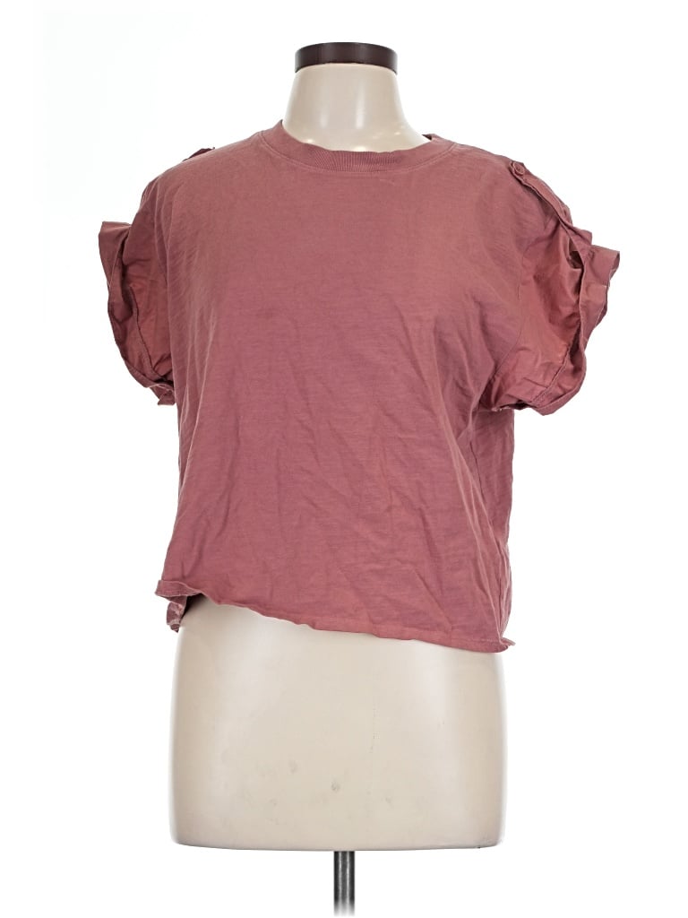 Pre-owned Nation Ltd Short Sleeve T-shirt In Burgundy