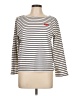J.Crew 100% Cotton Graphic Stripes Color Block Solid White Long Sleeve Top Size L - photo 1