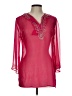 Assorted Brands 100% Rayon Pink 3/4 Sleeve Blouse Size L - photo 1