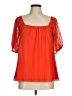 Sunday in Brooklyn Orange Short Sleeve Blouse Size M - photo 1
