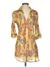 Fab'rik 100% Polyester Paisley Yellow 3/4 Sleeve Blouse Size S - photo 1