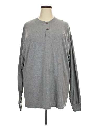 Hanes Long Sleeve Henley (view 1)
