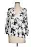 West Kei 100% Polyester Silver 3/4 Sleeve Blouse Size L - photo 1