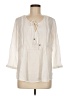 Pale Sky 100% Rayon Ivory 3/4 Sleeve Blouse Size M - photo 1