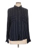 William Rast Stripes Black Long Sleeve Blouse Size L - photo 1