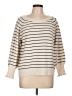 Rebecca Taylor Stripes Ivory Pullover Sweater Size L - photo 1